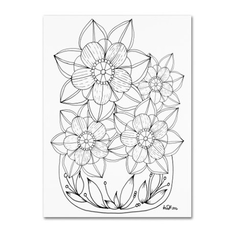 KCDoodleArt 'Flower Design 5' Canvas Art,14x19